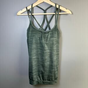 Athleta All In One Tank Heathered Green Tank Size XSmall